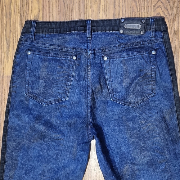 Tru Luxe Women’s Jeans Size 30/10 Blue Black Two-Tone Floral Stretch Denim B17 - Picture 10 of 12